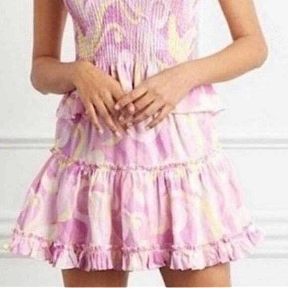 Hill House Dresses & Skirts - Hill House The Paz Skirt Candy Kaleidoscope Pink 100% Linen Small NWT